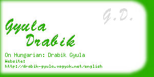 gyula drabik business card